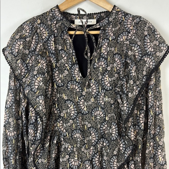 Sofie Schnoor Black and Gold Midi dress Size Medium - Picture 3 of 11